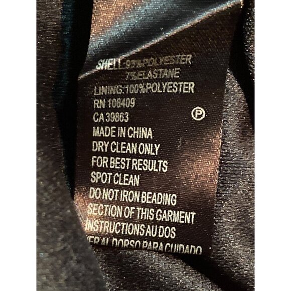 Tahari ASL NWT $169 Black Beaded Knit Cocktail Sheath Dress, Women's Size 8 - Picture 9 of 9